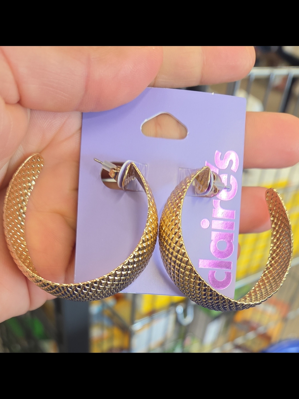 Claire's Gold Woven Hoop Earrings